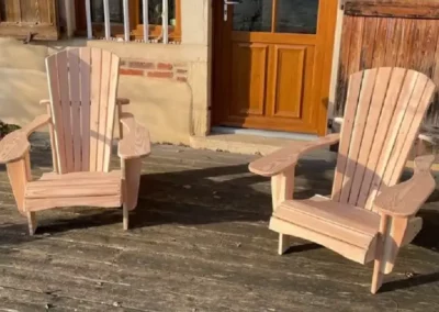 Fauteuils type Adrirondack en douglas