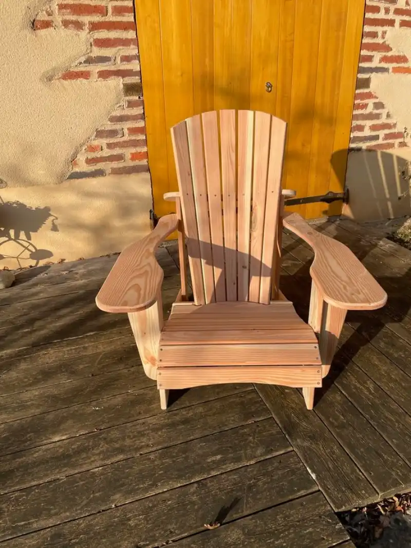 Fauteuil de jardin type adirondack en douglas -fabrication artisanale