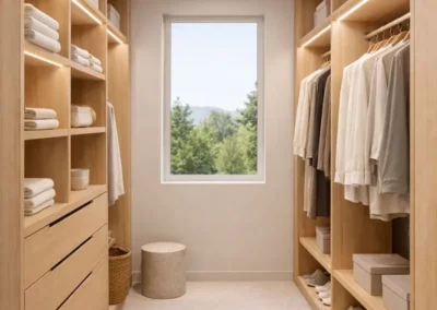 Dressing bois avec éclairage intégré